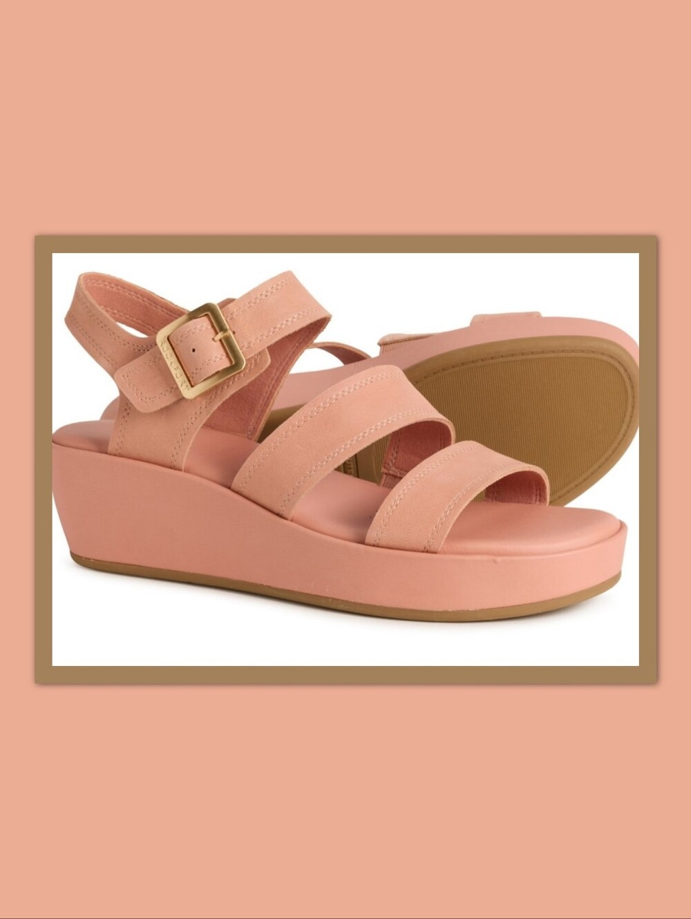 ROCKPORT ANALA LEATHER WEDGE SANDALS